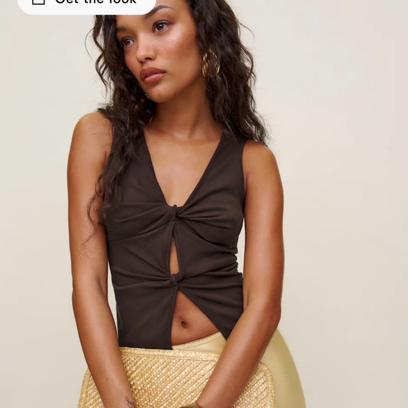 Reformation Brown Twist-Front Top - Picture 3 of 4
